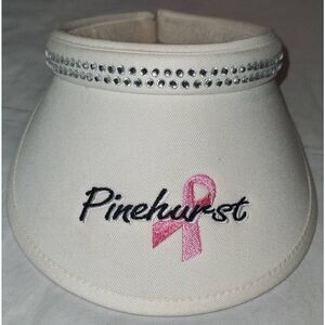 Pinehurst Breast Cancer Awareness Kate Lord Ahead Ladies Crystal Cream Visor Gol
